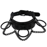 Gothic Punk Choker Chain Collar Leather Chocker Harajuku Rock Necklace