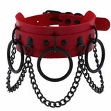 Gothic Punk Choker Chain Collar Leather Chocker Harajuku Rock Necklace