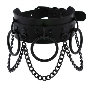 Gothic Punk Choker Chain Collar Leather Chocker Harajuku Rock Necklace