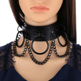Gothic Punk Choker Chain Collar Leather Chocker Harajuku Rock Necklace