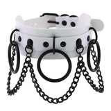 Gothic Punk Choker Chain Collar Leather Chocker Harajuku Rock Necklace