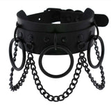 Gothic Punk Choker Chain Collar Leather Chocker Harajuku Rock Necklace