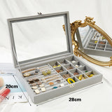 Black/Gray S/L Jewelry Storage Box Earring Holder Tray