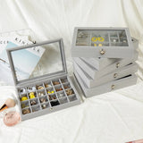 Black/Gray S/L Jewelry Storage Box Earring Holder Tray