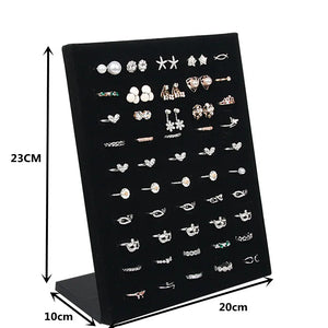 Velvet Jewelry Ring Display Stand Storage Box Organizer