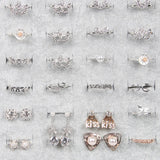 Velvet Jewelry Ring Display Stand Storage Box Organizer