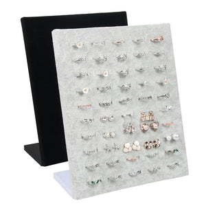 Velvet Jewelry Ring Display Stand Storage Box Organizer