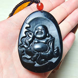 Green Jade Buddha Pendant Necklace Women Natural Carved Real Charm