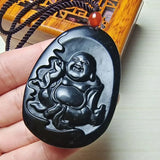 Green Jade Buddha Pendant Necklace Women Natural Carved Real Charm