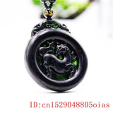 Green Jade Horse Pendant Necklace Carved Natural Jewellery Amulet Charm Chinese