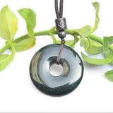 Green Jade Safe Buckle Pendant Necklace Natural Jadeite Hand-Carved Charm