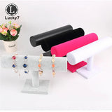 Green Velvet Bracelet Chain Watch T-Bar Rack Jewelry Hard Display Stand