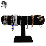 Green Velvet Bracelet Chain Watch T-Bar Rack Jewelry Hard Display Stand