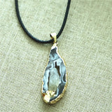 Grey Polished Druzy Stone Pendant Geode Agates Slice Jewelry