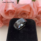 Tungsten Wedding Band 8MM Grooved Brushed Finish