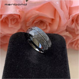 Tungsten Wedding Band 8MM Grooved Brushed Finish