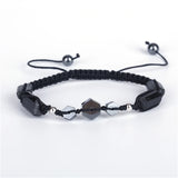 Tourmaline Hematite Macrame Bracelet for Unisex