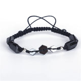 Tourmaline Hematite Macrame Bracelet for Unisex
