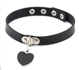 Heart Choker Necklaces Goth Punk Leather Collar Jewelry
