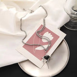 Heart Metal Tassel Chain Star Big Cross Pendant Necklace for Women