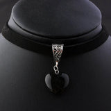 Heart Pendant Wide Neck Strap Punk Dark Collarbone Chain Necklace