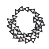 Hematite Triangle Beads Natural Stone Hollow Out 16*16mm 25pcs