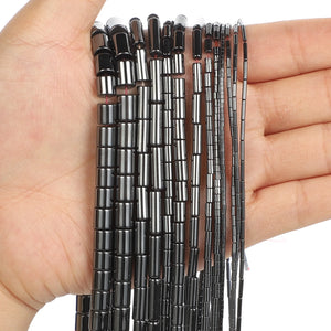 Hematite Stone Pipe Cylinder Beads 3-8MM