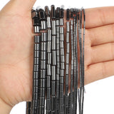 Hematite Stone Pipe Cylinder Beads 3-8MM