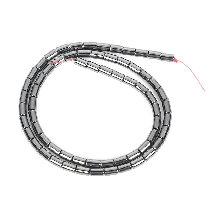Hematite Stone Pipe Cylinder Beads 3-8MM