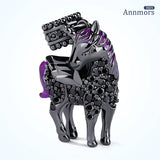 Horse Fits Bracelet Charms Beads Purple Tail SSilver Plated Pendant