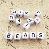 100PCS 10*10MM Square Acrylic Letter Beads for Bracelet Jewelry