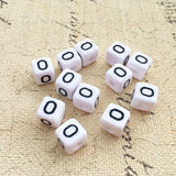 100PCS 10*10MM Square Acrylic Letter Beads for Bracelet Jewelry
