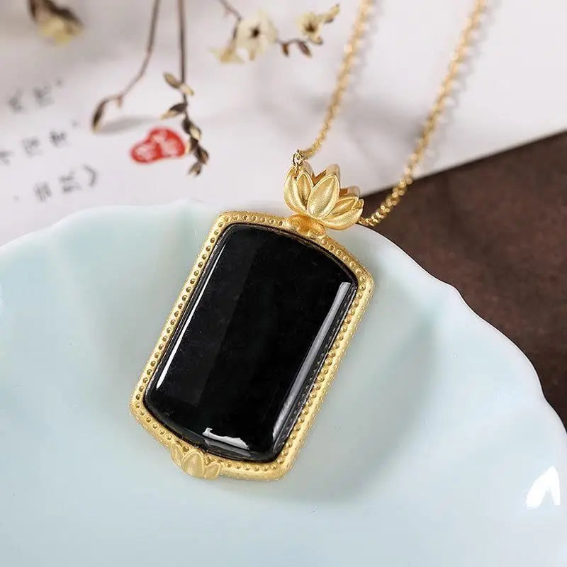 Natural Chalcedony Pendant Necklace 925 Silver Charm Jewelry