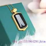 Natural Chalcedony Pendant Necklace 925 Silver Charm Jewelry