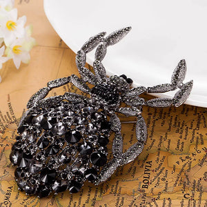 Jet Spider Brooch Men Jewelry colar Masculino Party Broches Bijuterias Noble