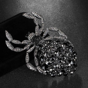 Jet Spider Brooch Men Jewelry colar Masculino Party Broches Bijuterias Noble