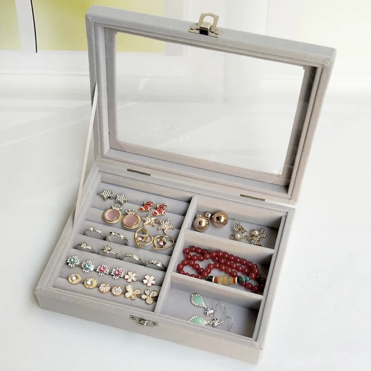 Small Flannel-Covered Arched Jewelry Box