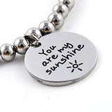 Knight Arrival Stainless Steel Beads Bracelet Women's Pendant Letters Bracelet