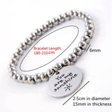 Knight Arrival Stainless Steel Beads Bracelet Women's Pendant Letters Bracelet