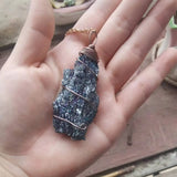 Kyanite Necklace, Wire Wrapped Stone Jewelry for Women