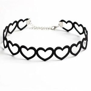 Velvet Choker Necklace Women Love Heart Collar