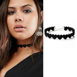 Velvet Choker Necklace Women Love Heart Collar