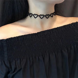 Velvet Choker Necklace Women Love Heart Collar