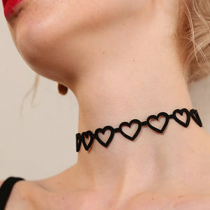 Velvet Choker Necklace Women Love Heart Collar