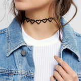 Velvet Choker Necklace Women Love Heart Collar