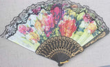 12pcs Lace Floral Folding Hand Fans Wedding Dancing