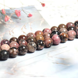 Rhodonite High Web Pattern Stone Polished Beads Strand