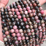 Rhodonite High Web Pattern Stone Polished Beads Strand