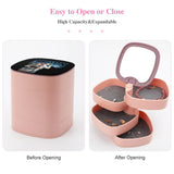 Rotatable Jewelry Storage Box 4-Layer Organizer for Women