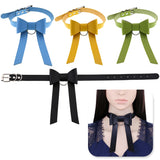 Leather BowKnot Choker Necklace Collar Gothic Punk Bow Tie Clavicle Chain